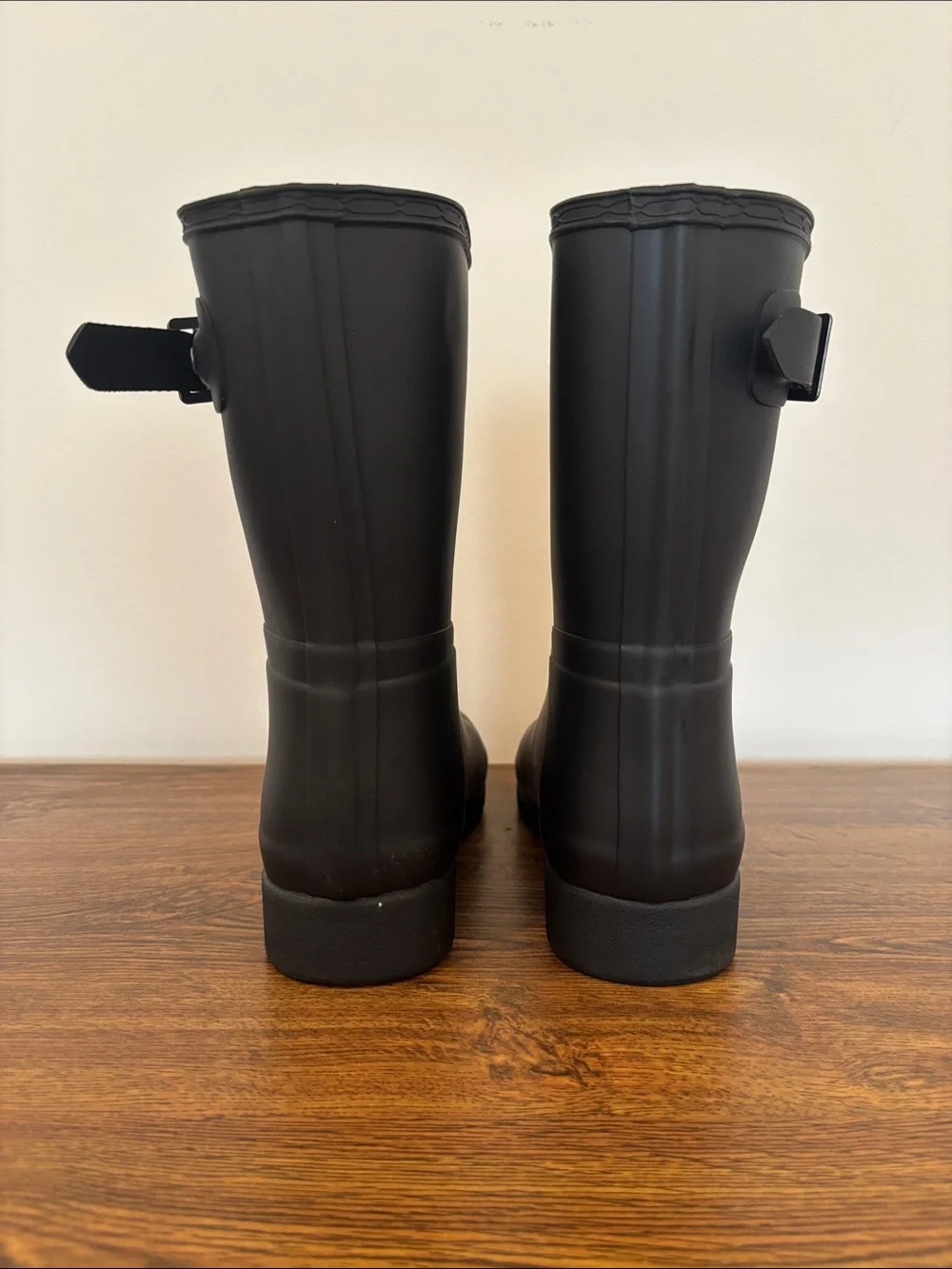 Hunter Black Short Matte Rain Boots